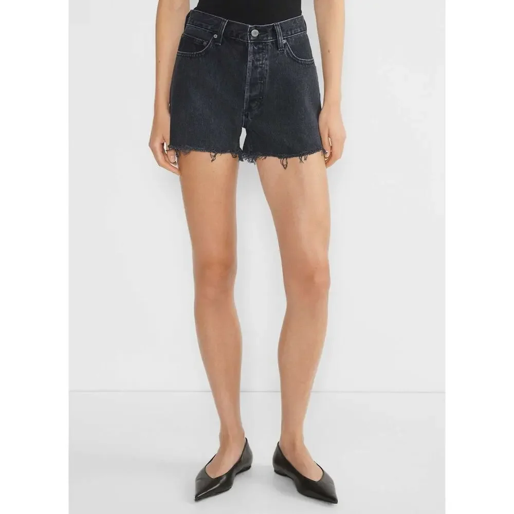 Aritzia Denim Forum Ex Boyfriend Denim Shorts Black 28